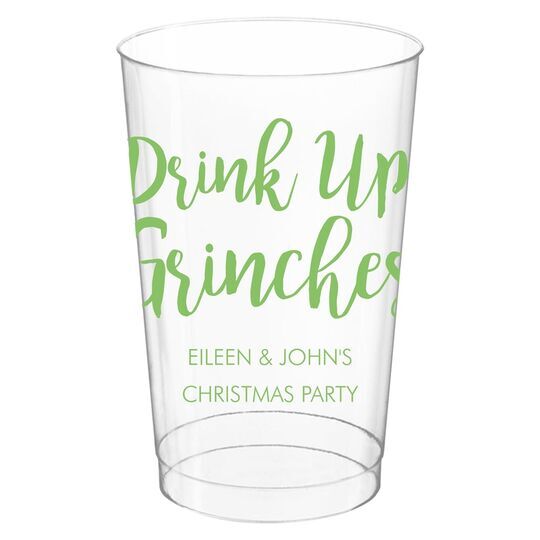 Drink Up Grinches Clear Plastic Cups